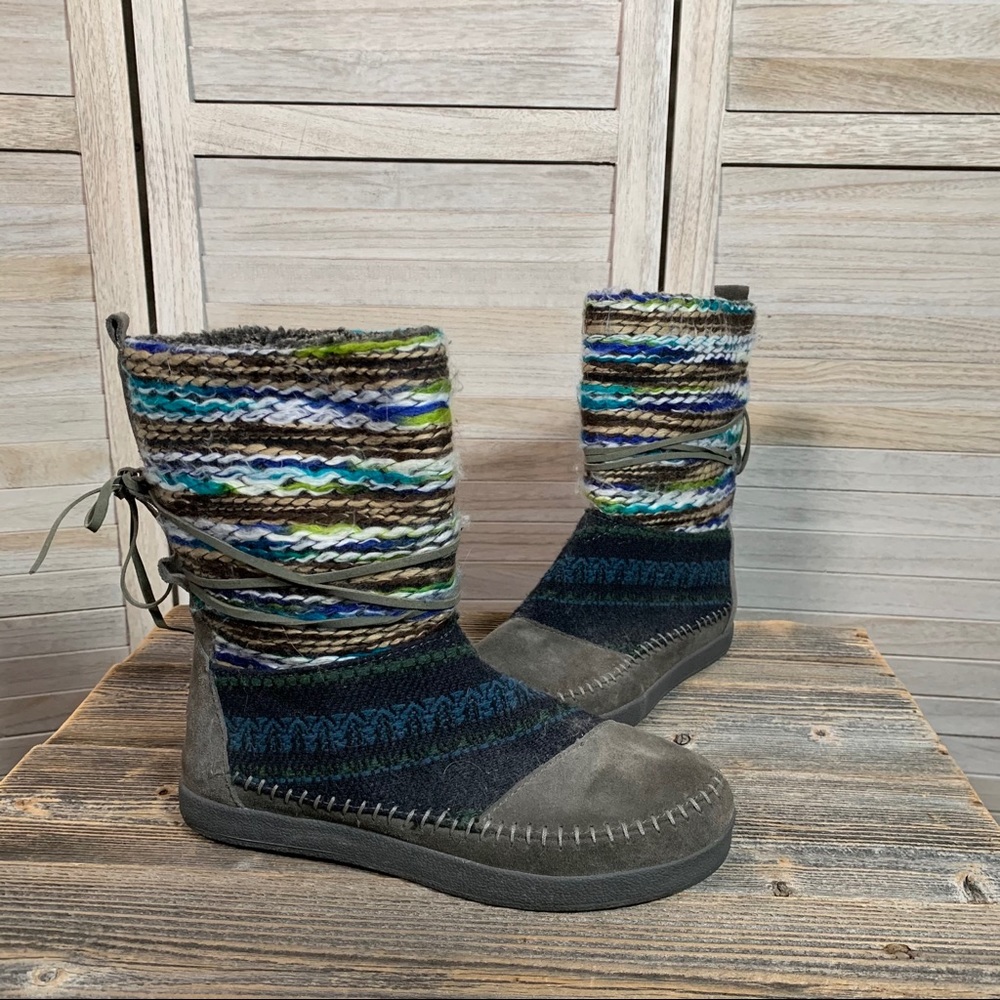Toms Women’s 7.5 Knitted Patterned Casual Boots